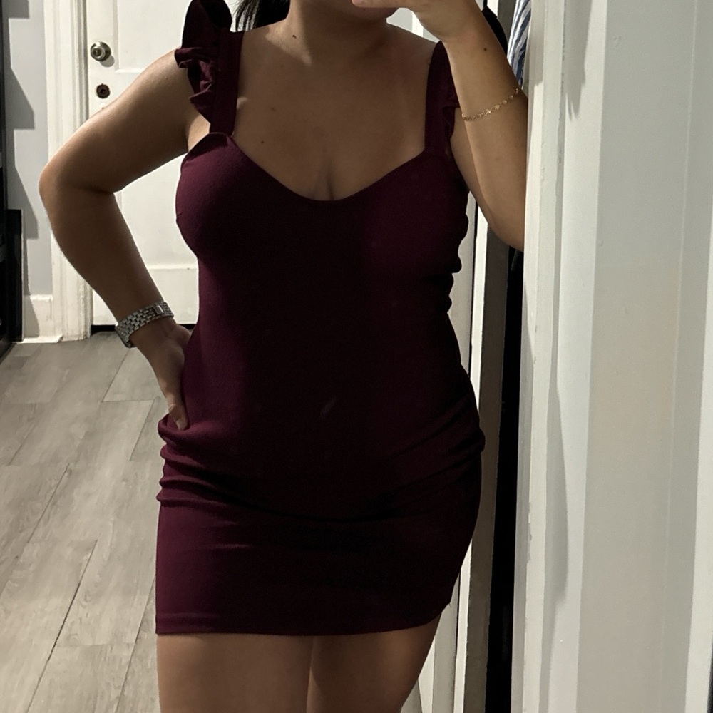 Kimchi Blue Red Bodycon Mini Dress Sweetheart Neckline